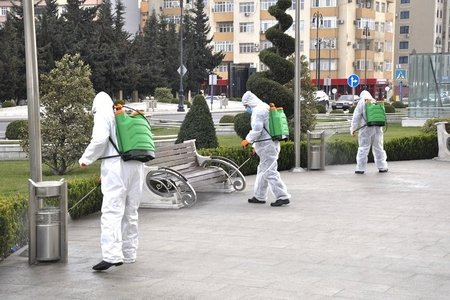 Nərimanov rayonunda dezinfeksiya tədbirləri davam edir - FOTOLAR